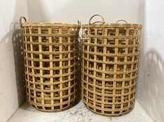 2 X STONE THE CROWS SET OF THREE TWO HANDLED BASKETS - TOTAL RRP £330