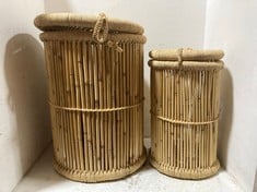 1 X STONE THE CROWS SET OF TWO LAUNDRY BASKETS - HEIGHT 48/58 CMS - TOTAL RRP £215