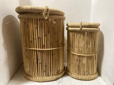 1 X STONE THE CROWS SET OF TWO LAUNDRY BASKETS - HEIGHT 48/58 CMS - TOTAL RRP £215