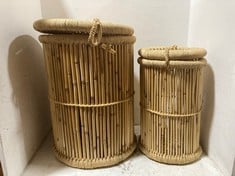 1 X STONE THE CROWS SET OF TWO LAUNDRY BASKETS - HEIGHT 48/58 CMS - TOTAL RRP £215