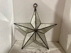 2 X STONE THE CROWS LARGE GLASS STAR LIGHTS (BROKEN GLASS) - HEIGHT 70 CMS - TOTAL RRP £350