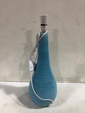 2 X STONE THE CROWS MD.TEARDROP LAMP BASE - LIGHT BLUE - HEIGHT 50CMS - TOTAL RRP £170 TO INCLUDE 2 X LAMPSHADE - LIGHT BLUE