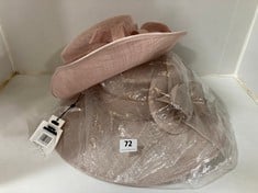 JOHN LEWIS SOFIA LARGE OCCASION HAT IN PEARL RRP £125 TO INCLUDE JOHN LEWIS CHARLOTTE OCCASION HAT IN ROSE RRP £95