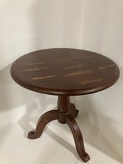 2 X STONE THE CROWS SIDE TABLE-ANTIQUE BROWN DISTRESSED - HEIGHT 45CMS - TOTAL RRP £180