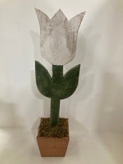 12 X STONE THE CROWS LARGE WHITE TULIP POT-HEIGHT 62CM - TOTAL RRP £192