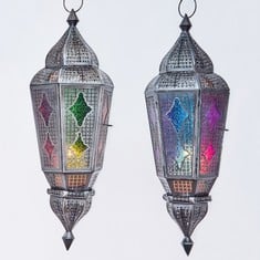 1 X STONE THE CROWS ASS.OF 2 LARGE HANGING LANTERNS-HGT 62CMS - TOTAL RRP £140