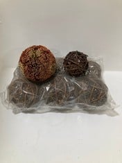 4 X STONE THE CROWS SET OF 6 LG DARK REED BALLS - DIAMETER 10CM - TOTAL RRP £60