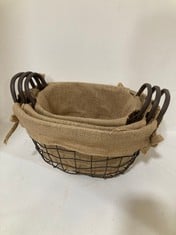 12 X STONE THE CROWS SET OF 3 SHALLOW OVAL BASKETS-LNG 27/31/35CM - TOTAL RRP £540