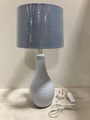 2 X STONE THE CROWS SM.TEARDROP LAMP BASE-PASTEL BLUE- HEIGHT 30 CMS TO INCLUDE STONE THE CROWS SHADE NUMBER FOUR : PASTEL BLUE - 22.5X24.5X17.5CMS - TOTAL RRP £86