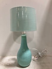 2 X STONE THE CROWS SM.TEARDROP LAMP BASE - LIGHT AQUA - HEIGHT 30 CMS TO INCLUDE STONE THE CROWS SHADE NUMBER FOUR : PASTEL BLUE - 22.5X24.5X17.5CMS - TOTAL RRP £86