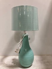 1 X STONE THE CROWS SM.TEARDROP LAMP BASE - LIGHT AQUA - HEIGHT 30 CMS TO INCLUDE STONE THE CROWS SHADE NUMBER FOUR : PASTEL BLUE - 22.5X24.5X17.5CMS - TOTAL RRP £86