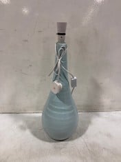 2 X STONE THE CROWS MD.TEARDROP LAMP BASE-PASTEL MINT - HEIGHT 50CMS - TOTAL RRP £85