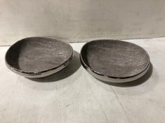 6 X STONE THE CROWS SMALL BOWL - GREY - (H) 5.5 X (W) 21 X (D) 18 CM - TOTAL RRP £132