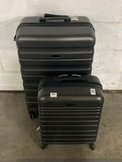 JOHN LEWIS LARGE BLACK HARD SHELL SUITCASE TO INCLUDE JOHN LEWIS SMALL HARD SHELL SUITCASE IN BLACK