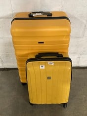 JOHN LEWIS LARGE HARD SHELL SUITCASE IN THE COLOUR MUSTARD TO INCLUDE JOHN LEWIS SMALL HARD SHELL SUITCASE IN THE COLOUR MUSTARD