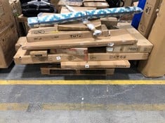 PALLET OF ASSORTED FURNITURE / PARTS TO INCLUDE VIDA DESIGNS LIBSON DOUBLE OTTOMAN BED FRAME (ZONE 4)