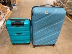 AMERICAN TOURISTER LARGE HARDSHELL SUITCASE IN LIGHT BLUE TO INCLUDE AMERICAN TOURISTER MEDIUM HARDSHELL SUITCASE IN TURQOUISE (ZONE 1)