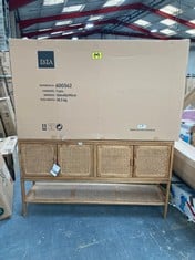 IXIA MINDI RATTAN 4 DOOR SIDEBOARD IN NATURAL - ITEM NO. 600362 - RRP £776 (ZONE 2)