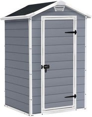 KETER MANOR 4 X 3FT GARDEN STORAGE SHED IN LIGHT GREY - RRP £260 (ZONE 2)