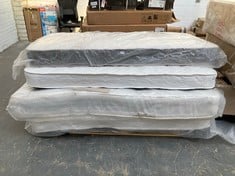 APPROX 4 X ASSORTED MATTRESSES TO INCLUDE APPROX 150 X 200CM SPRING MATTRESS IN WHITE (ZONE 2) (KERBSIDE PALLET DELIVERY)