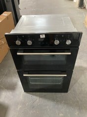 SIA 60CM BUILT IN DOUBLE OVEN IN BLACK - MODEL NO. DO102/2 - RRP £330 (ZONE 1)