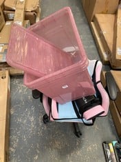 XROCKER BABY PINK / BABY BLUE / BLACK GAMING CHAIR TO INCLUDE DARK GREY FABRIC OFFICE CHAIR (ZONE 2)