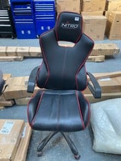 NITRO CONCEPTS BLACK LEATHER / RED GAMING CHAIR (ZONE 2)