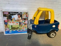 LITTLE TIKES COZY TRUCK RIDE ON CAR TO INCLUDE LITTLE TIKES FOUNTAIN FACTORY WATER TABLE (ZONE 2)