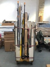 CAGE OF ASSORTED ITEMS TO INCLUDE HILKA SPIRIT LEVEL (CAGE NOT INCLUDED) (ZONE 2) (KERBSIDE PALLET DELIVERY)