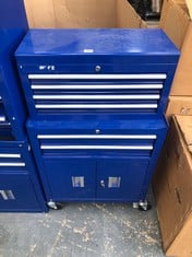 6 DRAWER TOOL CHEST AND CABINET SET IN BLUE (ZONE 2) (KERBSIDE PALLET DELIVERY)