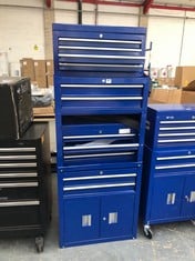 6 DRAWER TOOL CHEST AND CABINET SET IN BLUE TO INCLUDE BLUE TOOL CABINET (PART) (ZONE 2) (KERBSIDE PALLET DELIVERY)