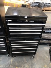 10 DRAWER TOOL CABINET AND CHEST IN BLACK (ZONE 2) (KERBSIDE PALLET DELIVERY)