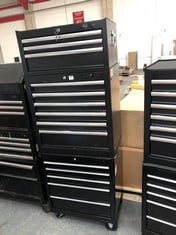 3 X ASSORTED TOOL CABINETS TO INCLUDE 5 DRAWER TOOL CABINET IN BLACK (ZONE 2) (KERBSIDE PALLET DELIVERY)