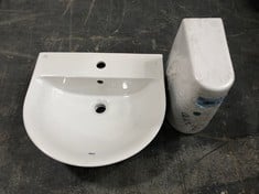 CONNECT AIR BASIN IN WHITE 50 X 46CM - ITEM NO. E138701 TO INCLUDE ISARCA LARGE SEMI-PED - TOTAL LOT RRP £270 (ZONE 3)