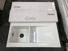 NEVADA INSET 1.5 BOWL KITCHEN SINK IN CERAMIC WHITE APPROX 1010 X 510MM - ITEM NO. CNV2WH - RRP £268 (ZONE 3)