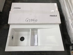 NEVADA INSET 1.5 BOWL KITCHEN SINK IN CERAMIC WHITE APPROX 1010 X 510MM - ITEM NO. CNV2WH - RRP £268 (ZONE 3)