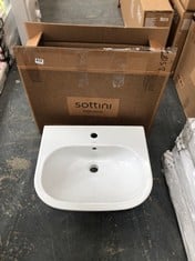 IDEAL STANDARD SOTTINI ALLARO WALL HUNG ROUND BASIN IN WHITE APPROX 55CM - PRODUCT CODE. U807001 - RRP £196 (ZONE 3)