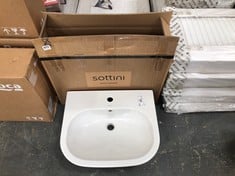 IDEAL STANDARD SOTTINI ALLARO WALL HUNG ROUND BASIN IN WHITE APPROX 55CM - PRODUCT CODE. U807001 - RRP £196 (ZONE 3)