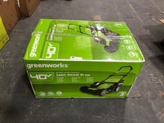 GREENWORKS 40V BATTERY POWERED 41CM LAWNMOWER - RRP £290 (ZONE 1)