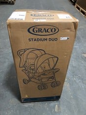 GRACO STADIUM DUO DOUBLE STROLLER IN BLACK GREY - RRP £160 (ZONE 1)