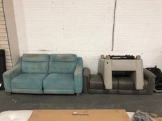 3 X ASSORTED ITEMS TO INCLUDE LAZY BOY CYAN BLUE FABRIC OSLO 3 SEATER SOFA RRP - Â£1745 AND LAZY BOY CREAM LEATHER OSLO ARMCHAIR (PARTS) RRP - Â£956 (ZONE 4) (KERBSIDE PALLET DELIVERY)