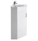 NUIE MAYFORD GLOSS 2 DOOR CORNER VANITY UNIT BASIN - RRP £356 (ZONE 4)