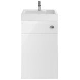 2 IN 1 GLOSS WHITE 500MM TOILET & BASIN VANITY UNIT BASIN - RRP £479 (ZONE 4)