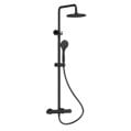 COMPLETE SHOWER SETS SQUARE / SQUARE THERMOSTATIC BAR VALVE & SHOWER KIT MATT BACK - RRP £480 (ZONE 4)