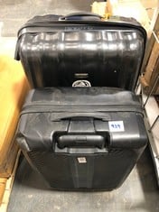 SAMSONITE LARGE HARDSHELL SUITCASE IN BLACK TO INCLUDE JOHN LEWIS MEDIUM HARDSHELL SUITCASE IN BLACK (ZONE 4)