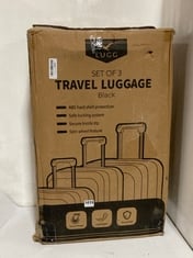 LUGG SET OF 3 TRAVEL LUGGAGE BLACK HARDSHELL SPINNERS RRP- £109.99