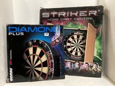 UNICORN STRIKER HOME DART CENTRE DARTBOARD IN CASE TO INCLUDE WINWAU DIAMOND PLUS DARTBOARD