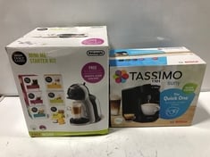 BOSCH TASSIMO SUNY THE QUICK ONE COFFEE MACHINE TO INCLUDE DELONGHI NESCAFE MINI ME STARTER KIT