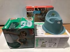 4 X ASSORTED BABY ITEMS TO INCLUDE FISHER-PRICE LEARN WITH ME ZEBRA WALKER