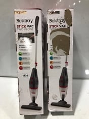 2 X BELDRAY STICK VAC TWO-IN-ONE MULTIFUNCTIONAL